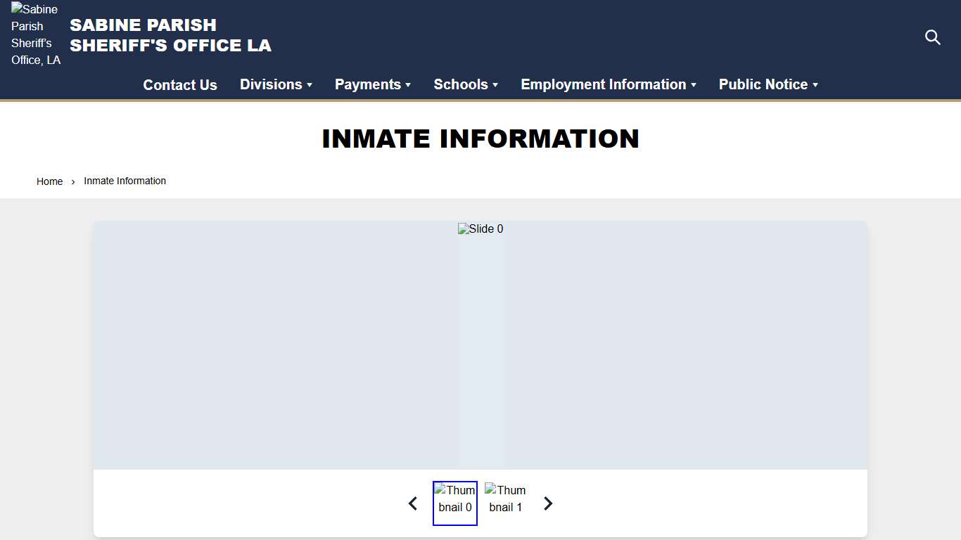 Inmate Information | Sabine Parish Sheriff’s Office, LA